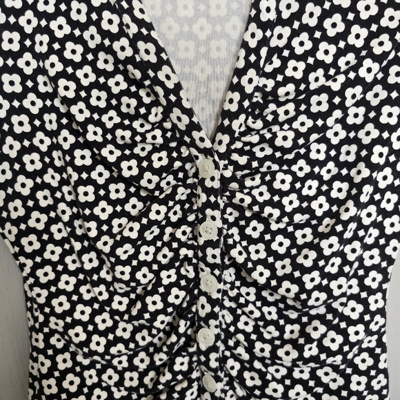 NWOT Maeve By Anthropologie Cinched Front Floral Top - Picture 3 of 4